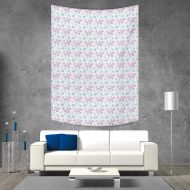 Smallbeefly smallbeefly Baby Wall Hanging Tapestries Milk Bottles Pacifiers Rattles Pattern Hand Drawn Baby Toys Themed Ornate Image Large tablecloths 54W x 84L INCH Pink Blue White
