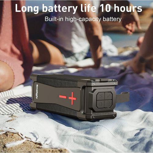  Outdoor Portable Wireless Bluetooth Speakers - Smalody Powerful ?HD Stereo Sound, Rich Bass, IPX6 Waterproof, Built-in Microphone Outdoor Bluetooth 5.0 Speakers for Travel Camping