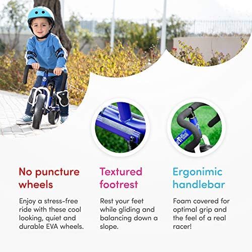  [아마존베스트]SmarTrike smarTrike Folding Balance Bike with Safety Gear for 2-5 Years Old, Blue