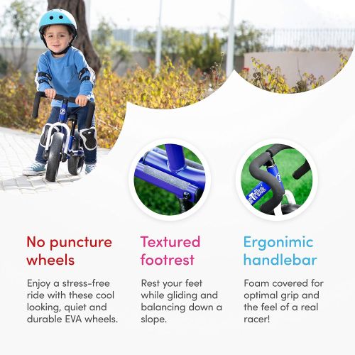  [아마존베스트]SmarTrike smarTrike Folding Balance Bike with Safety Gear for 2-5 Years Old, Blue