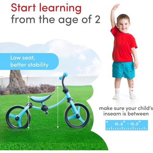  smarTrike Toddler Balance Bike 2,3,4,5 years old - Lightweight & Adjustable kids Balance Bike, Blue, Small, Model Number: 105-0300