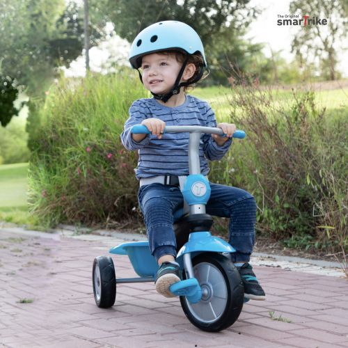  smarTrike Breeze 3 in 1 Multi Stage Toddler Tricycle for 1, 2, 3 Year Olds, Blue