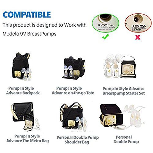  Smarkey 5v to 9v Breast Pump Adapter Charger Cable for Medela Style 920.7010 9207010 (Easy Carry When Travel)