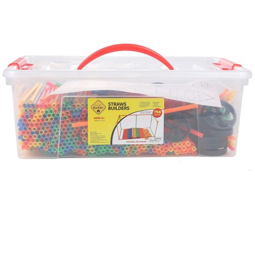  Smart Builder Toys Straws and Connectors Building and Construction Set, Includes 750 Pcs and Free Storage Container