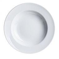 Smart And Cozy 4-Piece PASTA/Salad/Soup/Serving PLATES 11.8 inc, White Porcelain, Restaurant&Hotel Quality