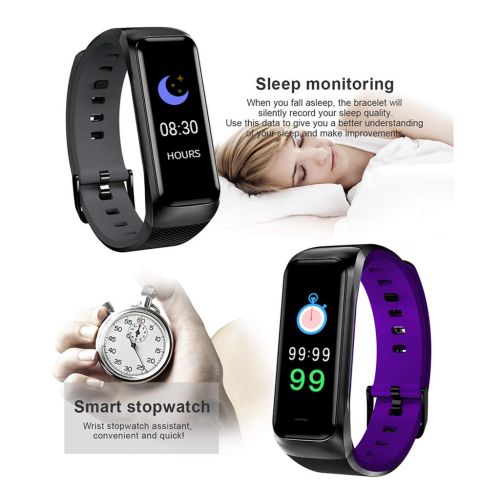  Smart Bracelet Waterproof Fitness Tracker, Heart Rate Blood Pressure Tracker - Wearable Pedometer Watch