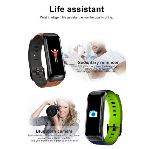  Smart Bracelet Waterproof Fitness Tracker, Heart Rate Blood Pressure Tracker - Wearable Pedometer Watch