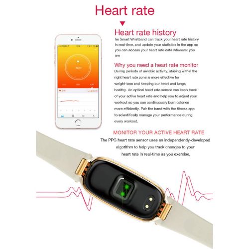  Smart Bracelet Fitness Tracker, Waterproof Sports Bracelet - Heart Rate Blood Pressure Monitor Watch - Multi-Function Sports Bracelet