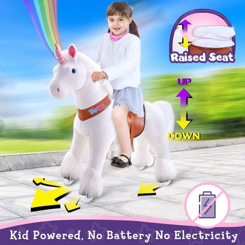  Smart Gear Pony Cycle White Unicorn Ride on Toy: 2 Sizes: Worlds First Simulated Riding Toy for Kids Age 4-9 Years Ponycycle Ride-on Medium