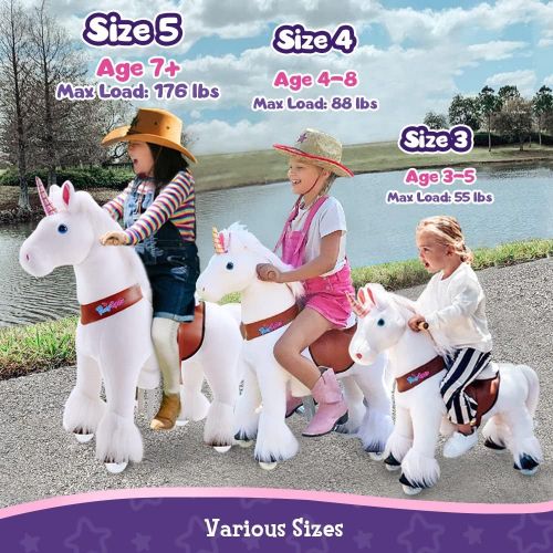  Smart Gear Pony Cycle White Unicorn Ride on Toy: 2 Sizes: Worlds First Simulated Riding Toy for Kids Age 4-9 Years Ponycycle Ride-on Medium