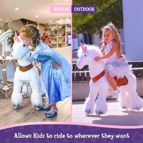  Smart Gear Pony Cycle White Unicorn Ride on Toy: 2 Sizes: Worlds First Simulated Riding Toy for Kids Age 4-9 Years Ponycycle Ride-on Medium