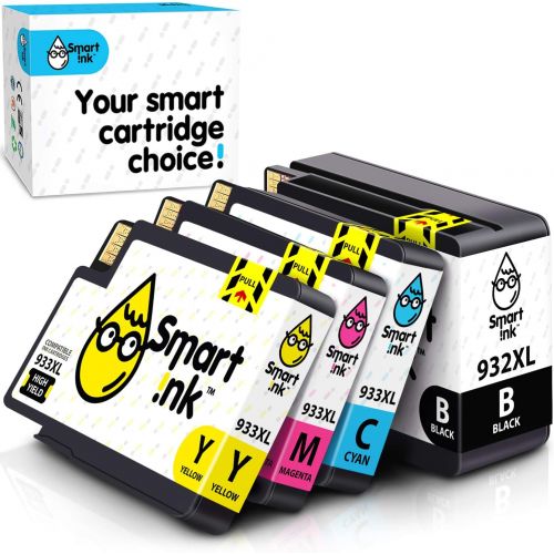  Smart Ink Compatible Ink Cartridge Replacement for HP 932XL 933XL 932 XL 933 XL 4 Combo Pack (XL Black, Cyan, Magenta Yellow) to use with HP Officejet 6100 6600 6700 7110 7510 7610