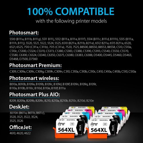  Smart Ink Compatible Ink Cartridge Replacement for HP 564 XL 564XL High Yield 10 Combo Pack (4 Black & 2 C/M/Y) for DeskJet 3520 3522 Photosmart 7520 6520 5520 7525 5514 7510 Offic