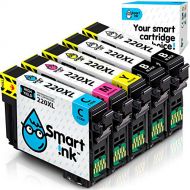 Smart Ink Remanufactured Ink Cartridge Replacement for Epson 220 XL T220 220XL to use with Workforce WF-2630 WF-2650 WF-2750 Expression Home XP-320 XP-420 XP-424 Printers (2 Black,