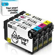 Smart Ink Remanufactured Ink Cartridge Replacement for Epson 812 XL 812XL T812XL to use with Workforce Pro WF-7820 WF-7840 Workforce EC-C7000 (BK & C/M/Y, 4 Combo Pack)