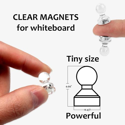  Smart Magnets SmartMagnets 10-pcs Clear Magnetic Pushpins | Magnetic Dots is a Small Thumbtack Magnets for Classroom, Office, Magnetic Dry Erase Board, White Board, Map Magnets or Cute Kitchen M