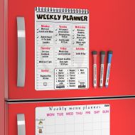 Smart Magnets Meal Planning Pad Magnets Refrigerator - Weekly Calendar Whiteboard Chore List and Weekly Menu Magnet Fridge, Dinner List / Small Magnets Planner, To Do List Board - Cute Dry Erase