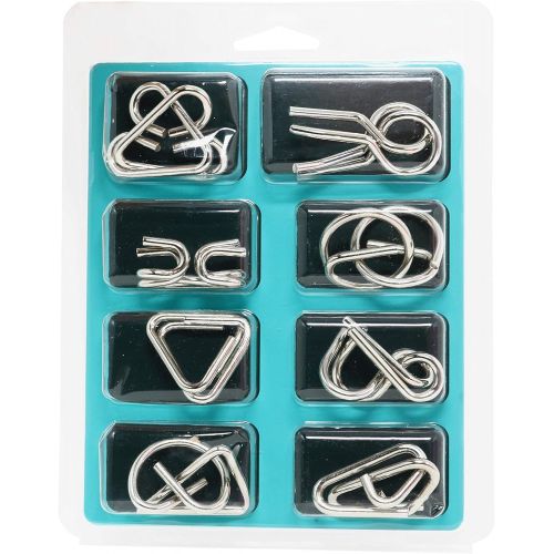  [아마존베스트]Brain Teasers Metal Wire Puzzle Toys - Assorted Metal Puzzle Toys for Gifts, Party Favors, Prizes, Disentanglement Puzzle Unlock Interlock Toys - IQ Puzzle Brain Teaser Set of 24