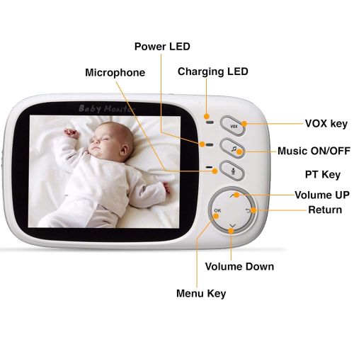  Smart Shoppe Wireless Video Baby Monitor with Digital Camera | 3.2 Inch Screen Night Vision WiFi Camera | Two Way Talkback Audio and Lullaby Soother System