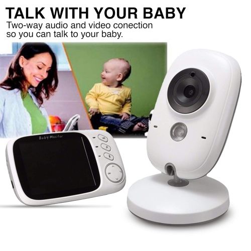  Smart Shoppe Wireless Video Baby Monitor with Digital Camera | 3.2 Inch Screen Night Vision WiFi Camera | Two Way Talkback Audio and Lullaby Soother System