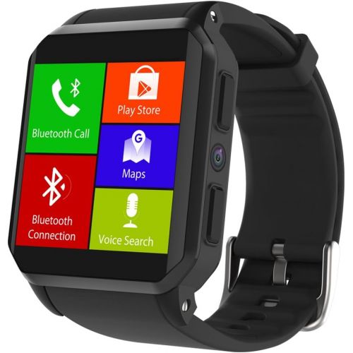  Smart Touch KW06 Smart Watch wBuilt-in Camera (Android 5.1) Bluetooth Fitness Tracker, Heart Rate & Sleep Monitor, Pedometer | IP68 Waterproof, LCD Touchscreen | Men, Women