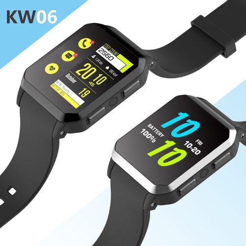  Smart Touch KW06 Smart Watch wBuilt-in Camera (Android 5.1) Bluetooth Fitness Tracker, Heart Rate & Sleep Monitor, Pedometer | IP68 Waterproof, LCD Touchscreen | Men, Women
