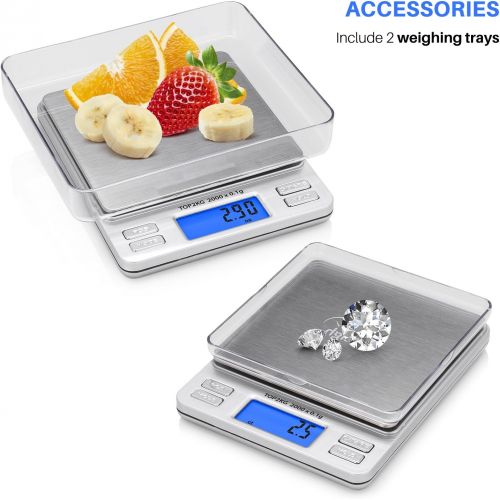  [아마존베스트]Smart Weigh Digital Pro Pocket Scale with Back-Lit LCD Display,Jewelry Scale, Coffee Scale, Food Scale with Tare, Hold and Counting Function, 2000 x 0.1gram