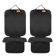 [아마존 핫딜] [아마존핫딜]Smart elf Car Seat Protector, 2Pack Seat Protector Protects Child Seats with Thickest Padding and Non-Slip Backing Mesh Pockets for Baby and Pet