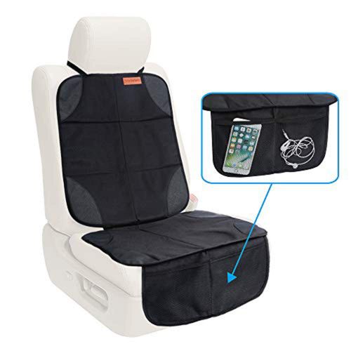  [아마존 핫딜] [아마존핫딜]Smart elf Car Seat Protector, 2Pack Seat Protector Protects Child Seats with Thickest Padding and Non-Slip Backing Mesh Pockets for Baby and Pet