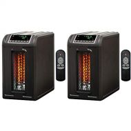 Smart for Life Lifesmart 3 Element 1500W Portable Electric Infrared Quartz Indoor Medium Room Space Heater, Black (2 Pack)