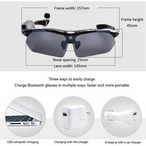  [아마존베스트]Smart product Smart Bluetooth Headset Glasses, Detachable Outdoor Car Universal HD Polarized Sunglasses for Driving, Outdoor Fishing, Travel ZDDAB