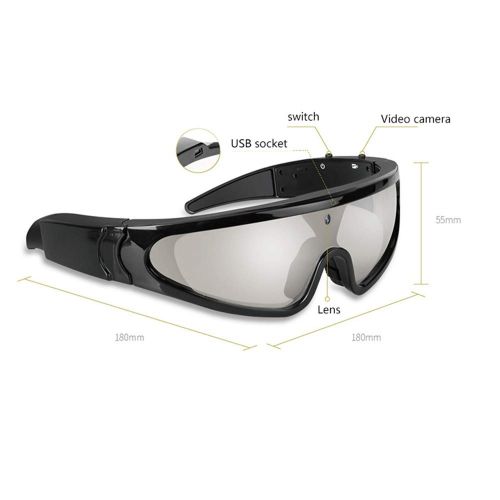  Smart product 5 megapixel HD Sports Camera Goggles, Outdoor Sports Cycling Sunglasses HD 1080P Video Camera Glasses ZDDAB