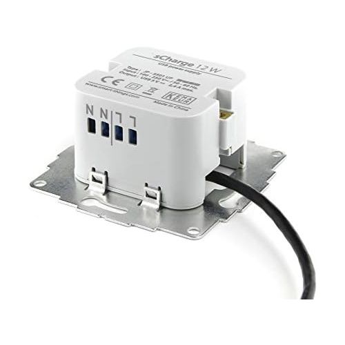  [아마존베스트]Smart things S24 C sCharge  Flush-Mounted Power Supply 12 W Specially Designed for All SDocks, Tablets and Phones with USB-C Connection Including USB-C Adapter 30 cm for Charging