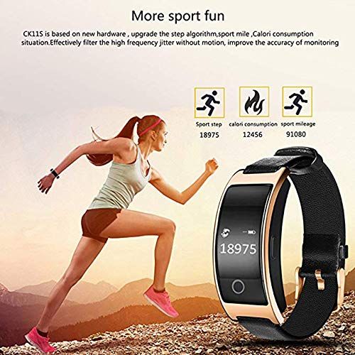  Smart watch Fitness-Tracker 2019, Smart-Armband, mit Blutsauerstoffsattigung Blutdruck-Pulsmesser Schrittzahler IP67 Wasserdichte Sportuhr/Armbanduhr, Stoppuhr - Gold, Schwarz