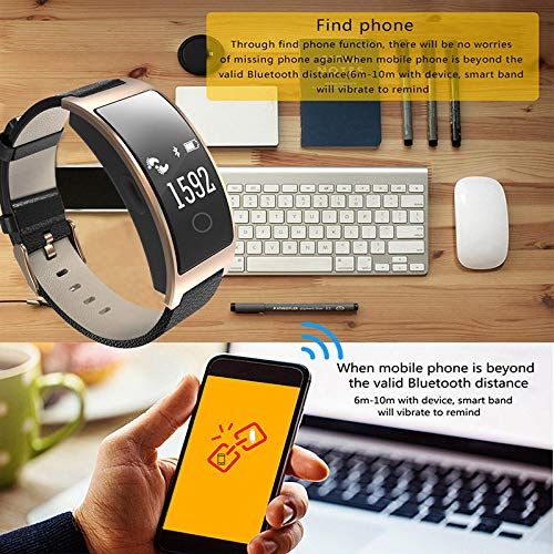  Smart watch Fitness-Tracker 2019, Smart-Armband, mit Blutsauerstoffsattigung Blutdruck-Pulsmesser Schrittzahler IP67 Wasserdichte Sportuhr/Armbanduhr, Stoppuhr - Gold, Schwarz