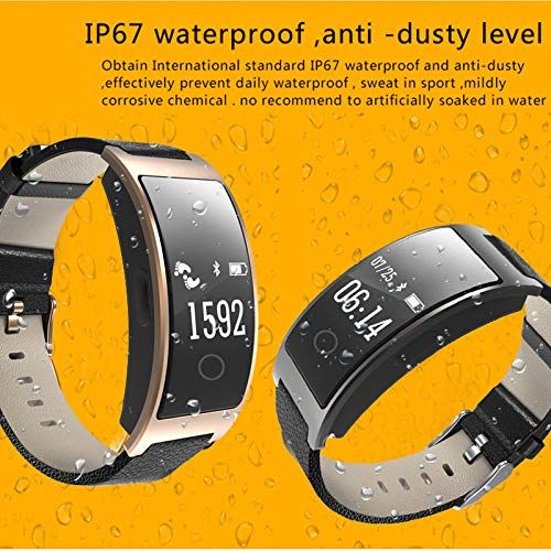  Smart watch Fitness-Tracker 2019, Smart-Armband, mit Blutsauerstoffsattigung Blutdruck-Pulsmesser Schrittzahler IP67 Wasserdichte Sportuhr/Armbanduhr, Stoppuhr - Gold, Schwarz