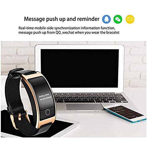  Smart watch Fitness-Tracker 2019, Smart-Armband, mit Blutsauerstoffsattigung Blutdruck-Pulsmesser Schrittzahler IP67 Wasserdichte Sportuhr/Armbanduhr, Stoppuhr - Gold, Schwarz