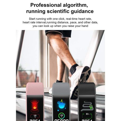  Smart watch Fitness-tracker 2019, ultraduennes intelligentes Armband,mit Blutsauerstoffsattigung, Herzfrequenzmessung, Schrittzahler, Schwimmen, wasserdichte Herren- und Damen-Sportuhr- (6 Farb