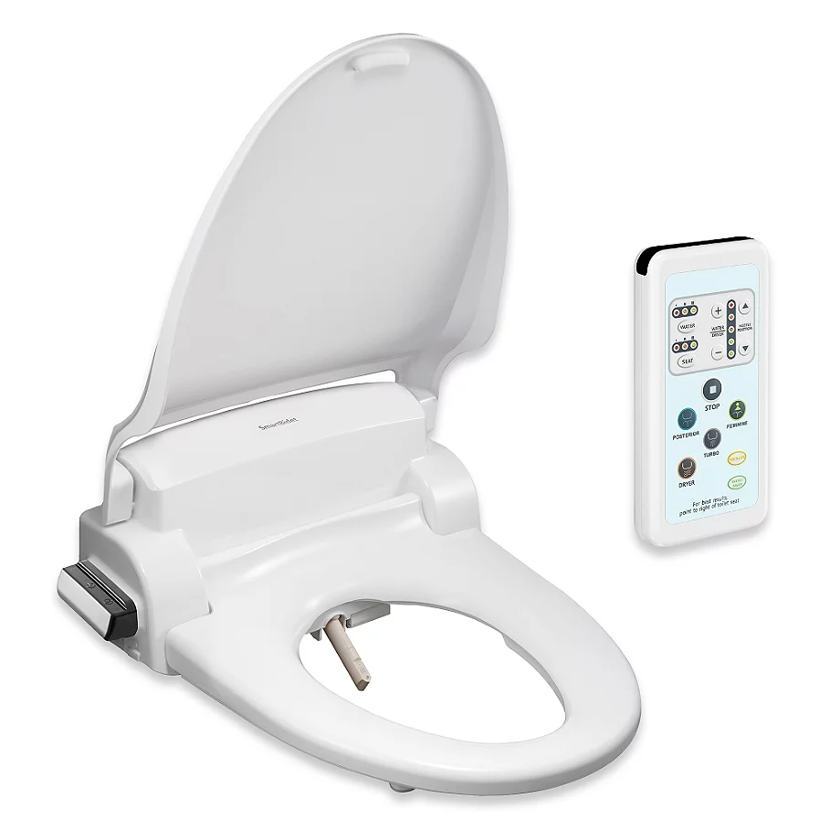 SmartBidet Round Electric Bidet Seat with Remote Control in White