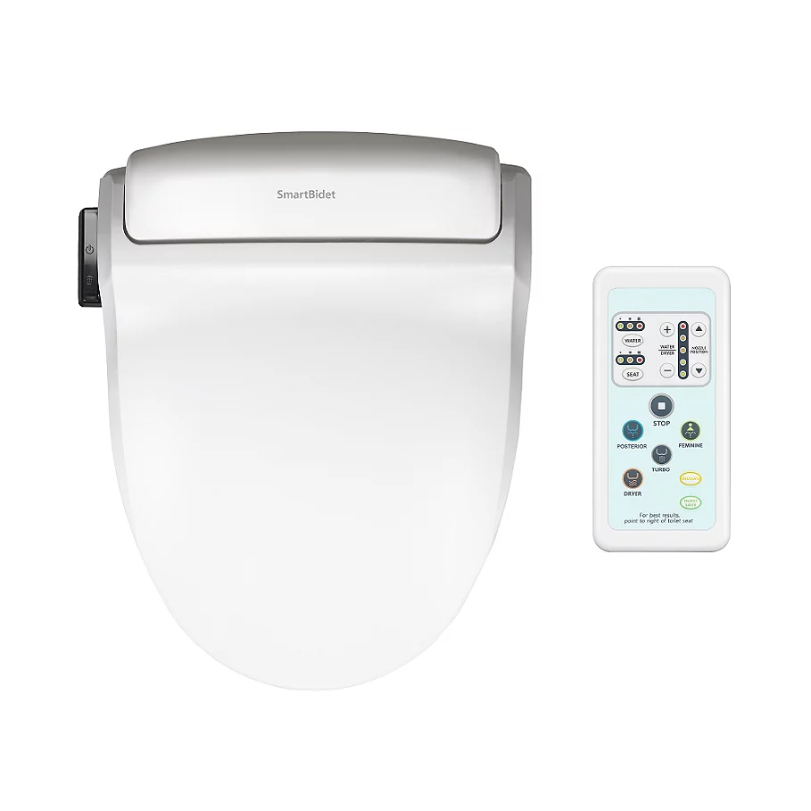  SmartBidet Round Electric Bidet Seat with Remote Control in White