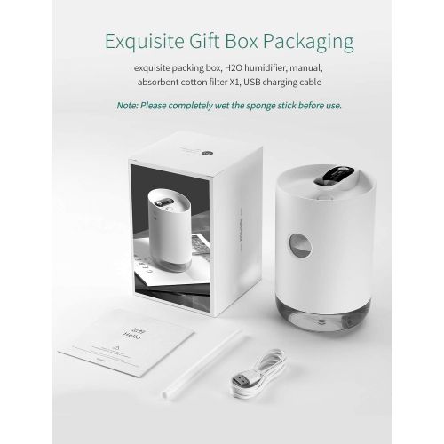  [아마존 핫딜] SmartDevil Cool Mist Humidifier,1000mL Portable Rechargeable Humidifier with 3000mAh Battery Operated, Night-Light Features, Auto Shut-Off for Bedroom, Babies Room, Office, Home (W