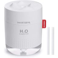 SmartDevil Small Humidifiers, 500ml Desk Humidifiers, Whisper-Quiet Operation, Night Light Function, Two Spray Modes,Auto Shut-Off for Bedroom, Babies Room, Office, Home (White)