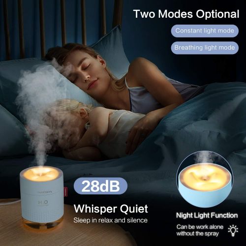  [아마존베스트]SmartDevil Snow Mountain Humidifier, Premium Humidifying Unit, 500ml Water Tank, Whisper-Quiet Operation, Automatic Shut-Off, Night Light Function, Two Spray Modes, Lasts Up to 18