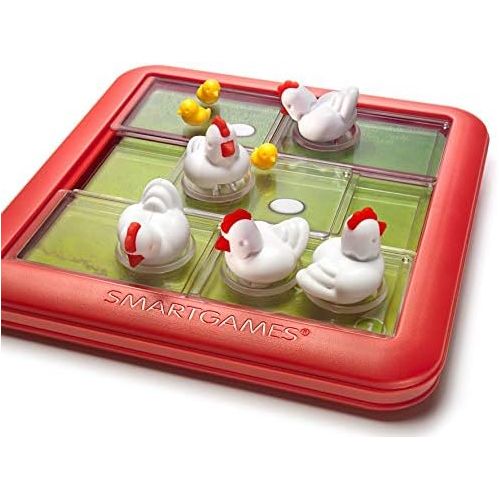  [아마존베스트]SmartGames Chicken Shuffle Jr. Travel Game for Kids, A Cognitive Skill-Building Brain Game - Brain Teaser for Ages 4 & Up, 48 Challenges