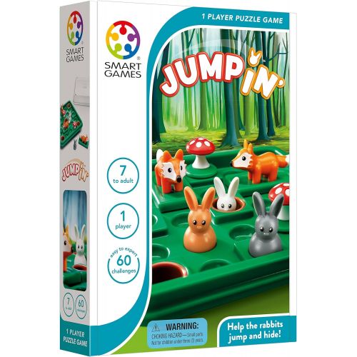  [아마존베스트]SmartGames Jump in’, a Cognitive Skill-Building Travel Puzzle Game for Kids and Adults Ages 7 & Up, 60 Challenges in Travel-Friendly Case.