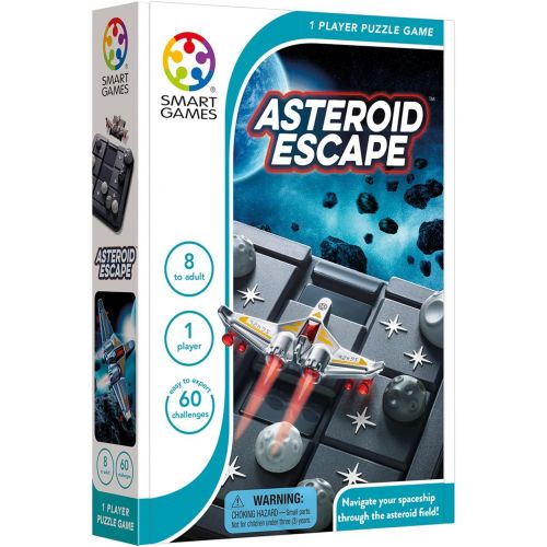  [아마존베스트]SmartGames Asteroid Escape, a Sliding Puzzle Travel Game for Kids and Adults, a Cosmic Cognitive Skill-Building Brain Game - Brain Teaser for Ages 8 & Up, 60 Challenges in Travel-F