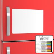 SmartMagnets Thin Magnetic Dry Erase Board for Refrigerator - Small White Board for Kids - Whiteboard Magnetic Refrigerator Notepad - Blank Magnetic Board 8.5x11 - Clear Writing Board for Child