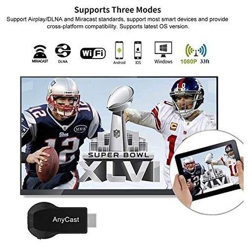  [아마존베스트]SmartSee Anycast HDMI Wireless Display Adapter WiFi 1080P Mobile Screen Mirroring Receiver Dongle for iPhone Mac iOS Android to TV Projector Support Miracast Airplay DLNA