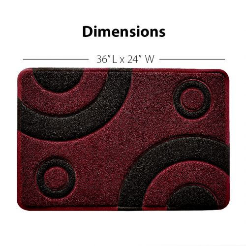  Smartcatcher Mats 765857338828 Bullseye Anti-Fatigue Standing Kitchen Mats Cushioned, 36 X 24 Red Wine And Black