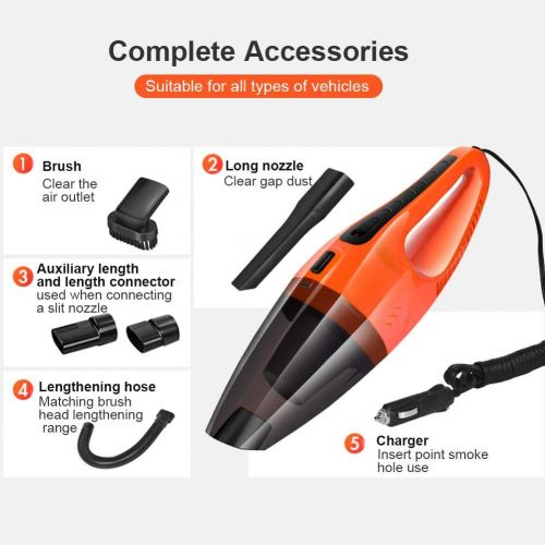  Smartey Portable Car Vacuum Cleaner, High Power 120W / 12V Car Vacuum Wet and Dry Vacuum Cleaner, Car Gadgets, Cleaning Tools